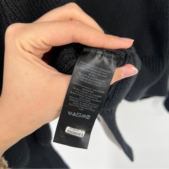 Free People x Tricia Fix Exploded Bow Black Knit Reworked Oversized Sweater S - Picture 8 of 9